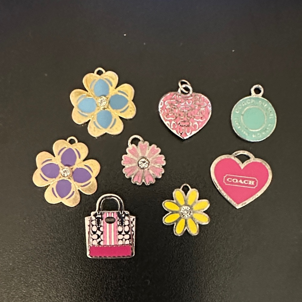Coach Floral and Heart Charm Collection (lot of 8 charms)
